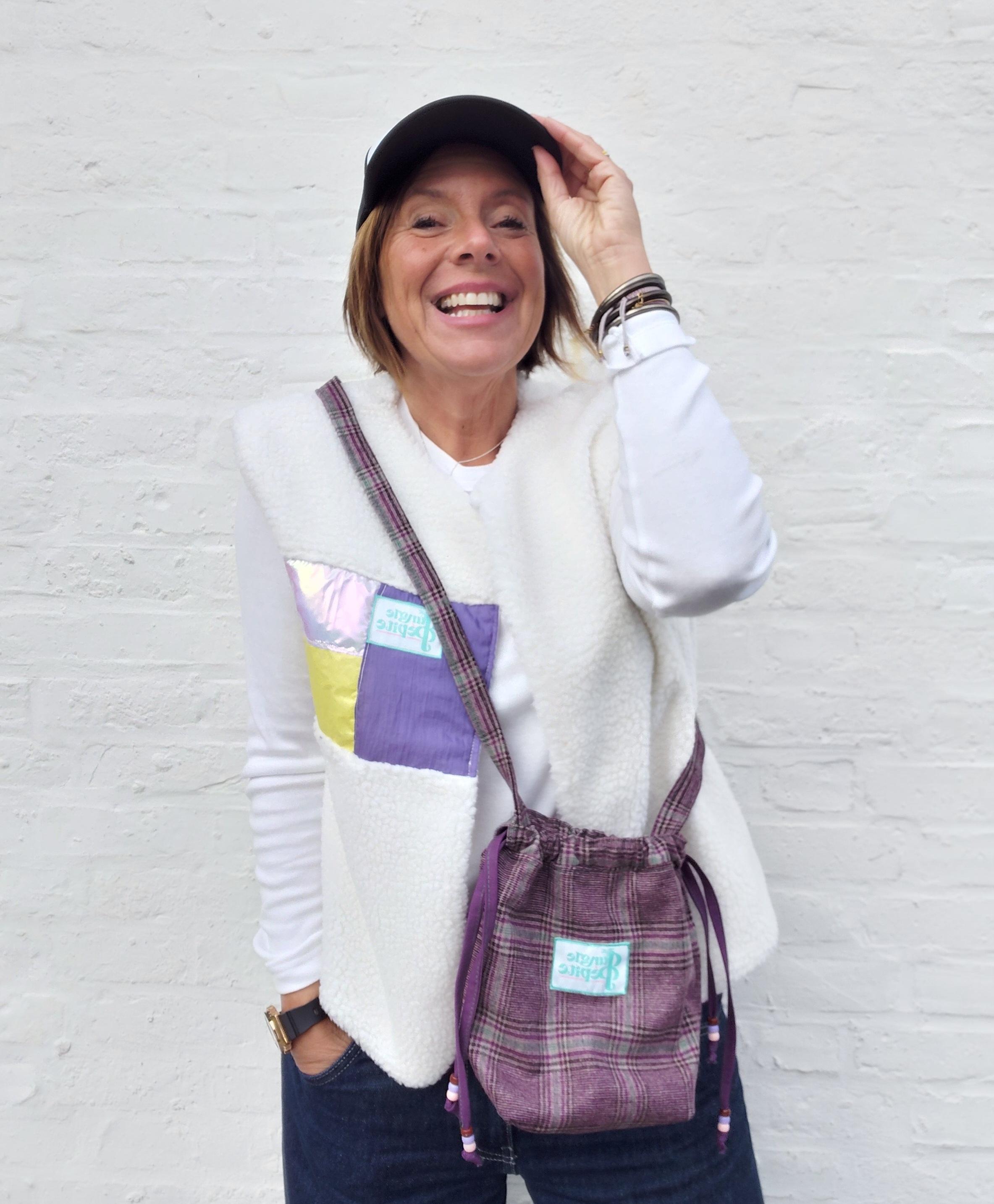 SAC BOURSE TARTAN VIOLET