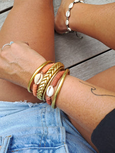 Bracelet cauri - Terracotta