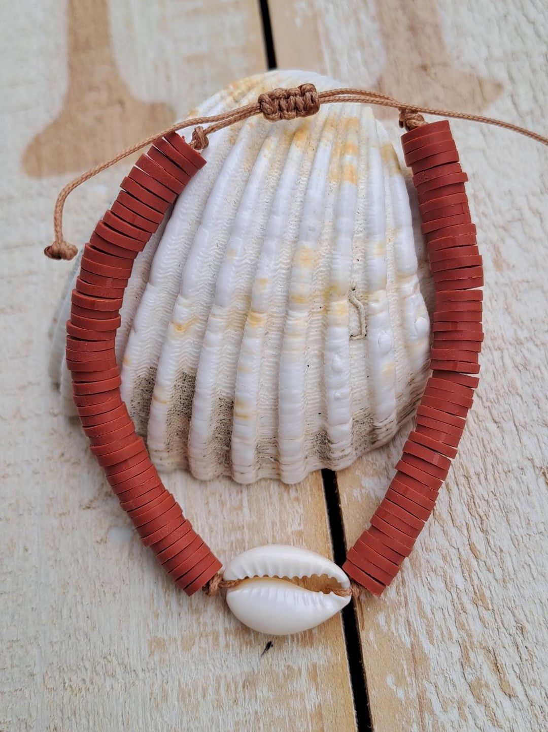 Bracelet cauri - Terracotta