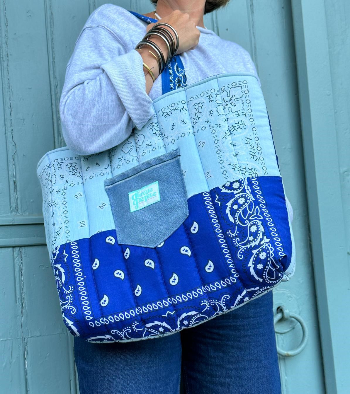 CABAS GRAND - Blue Bandana