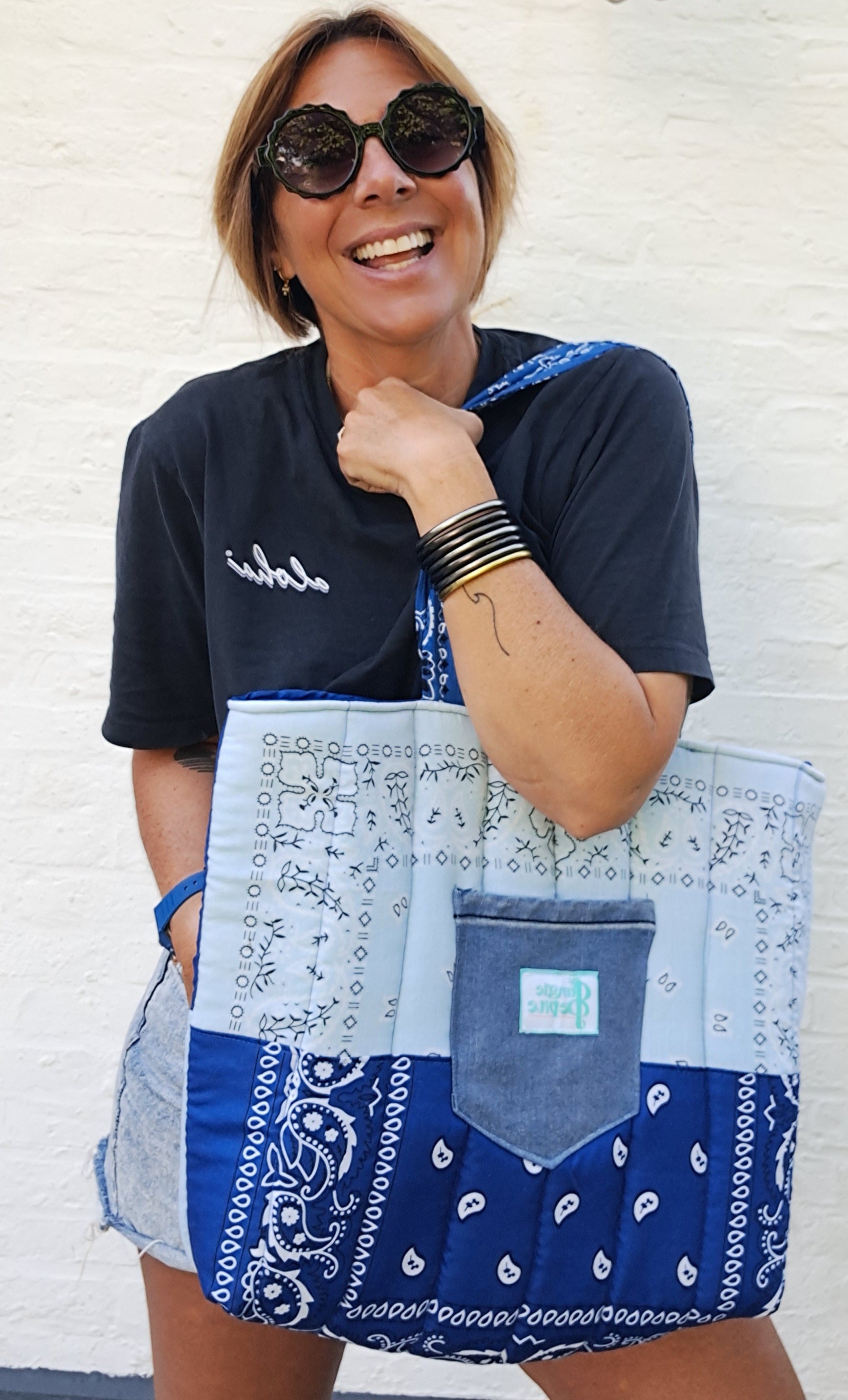 CABAS GRAND - Blue Bandana