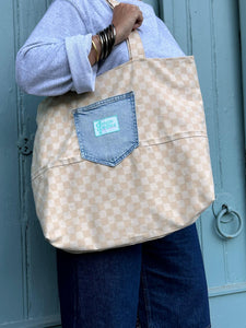 CABAS GRAND - Damier Jaune