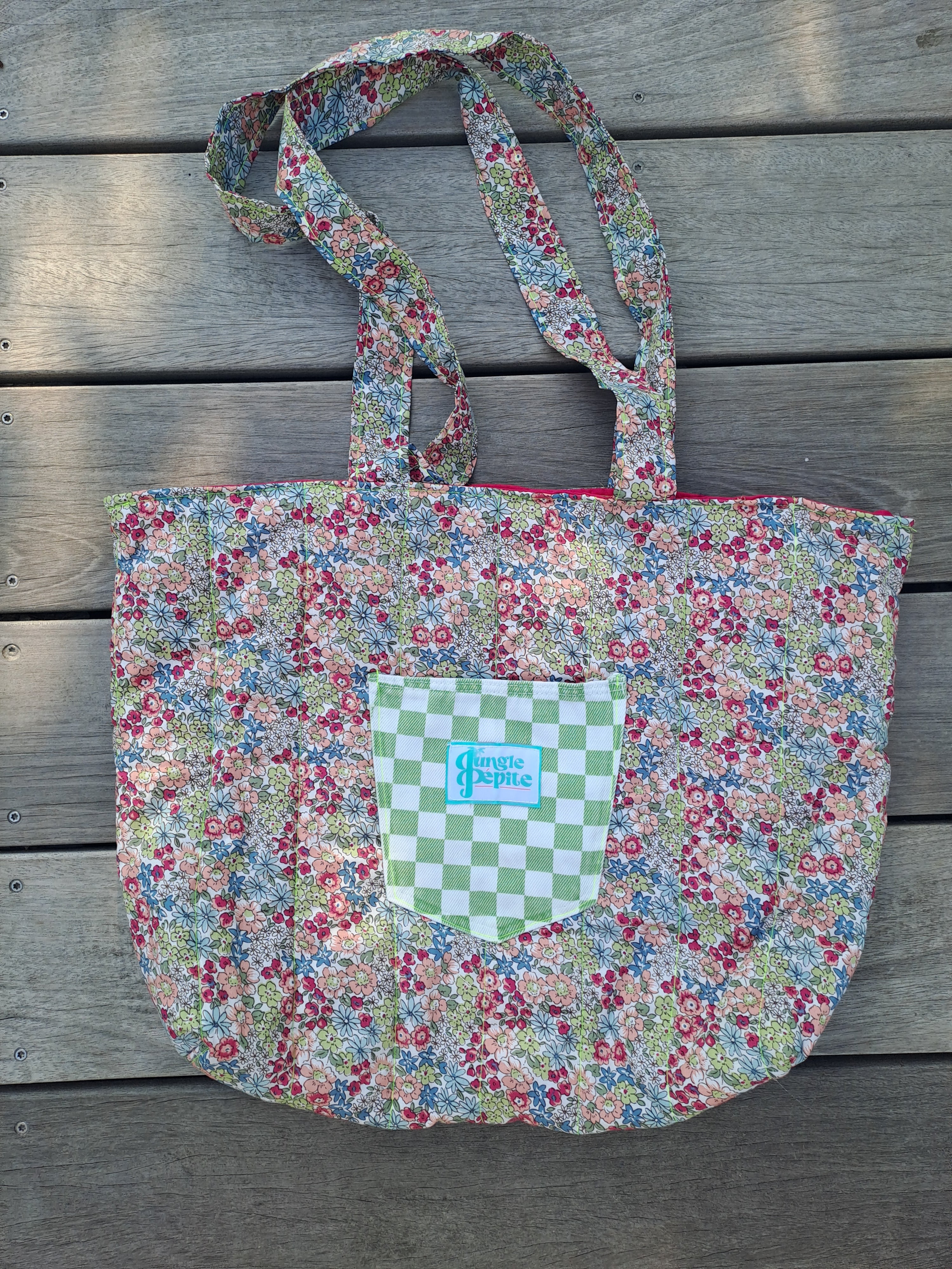 CABAS GRAND - Flower Green