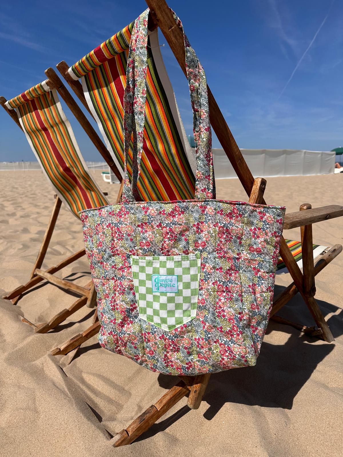 CABAS GRAND - Flower Green