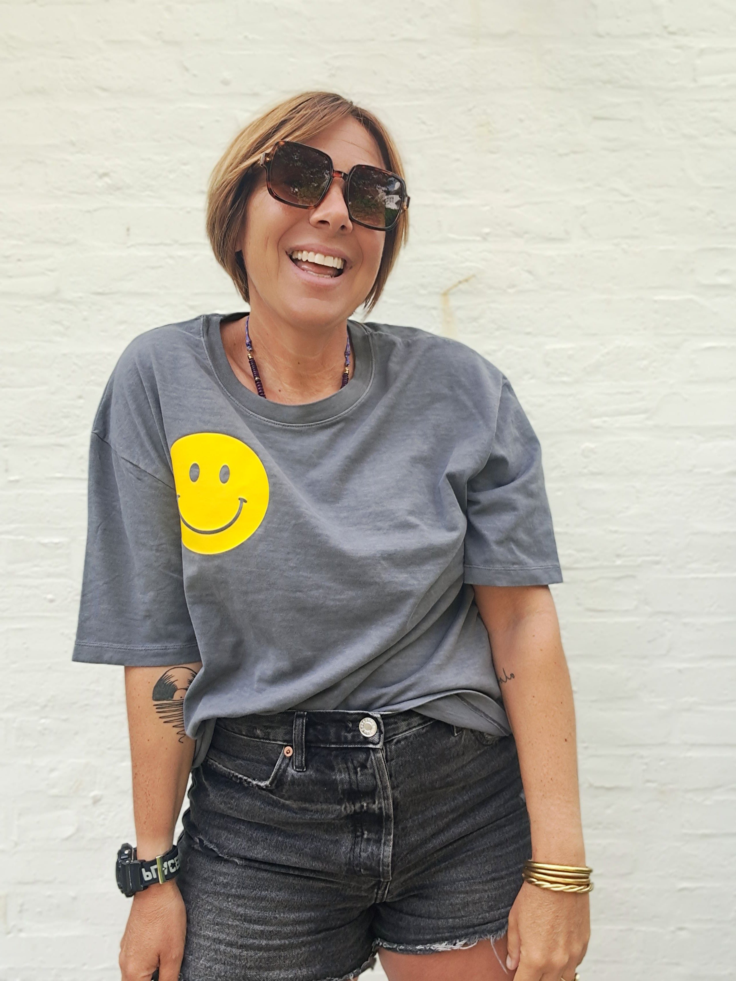 Tee-shirt Smiley - Gris