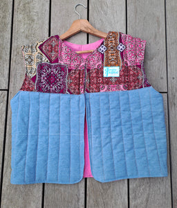 Gilet Bandana Denim Rose