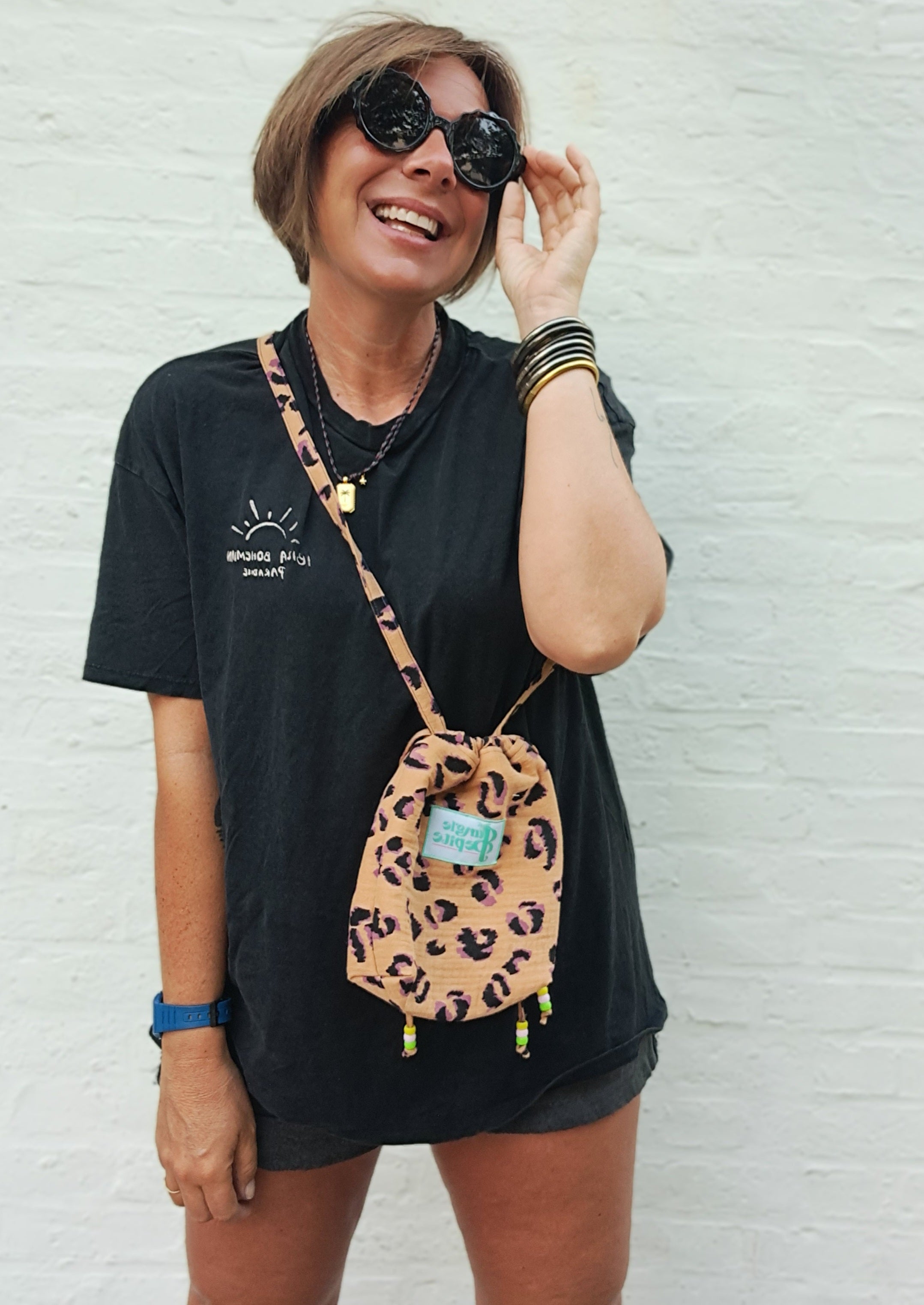 Sac bourse leopard