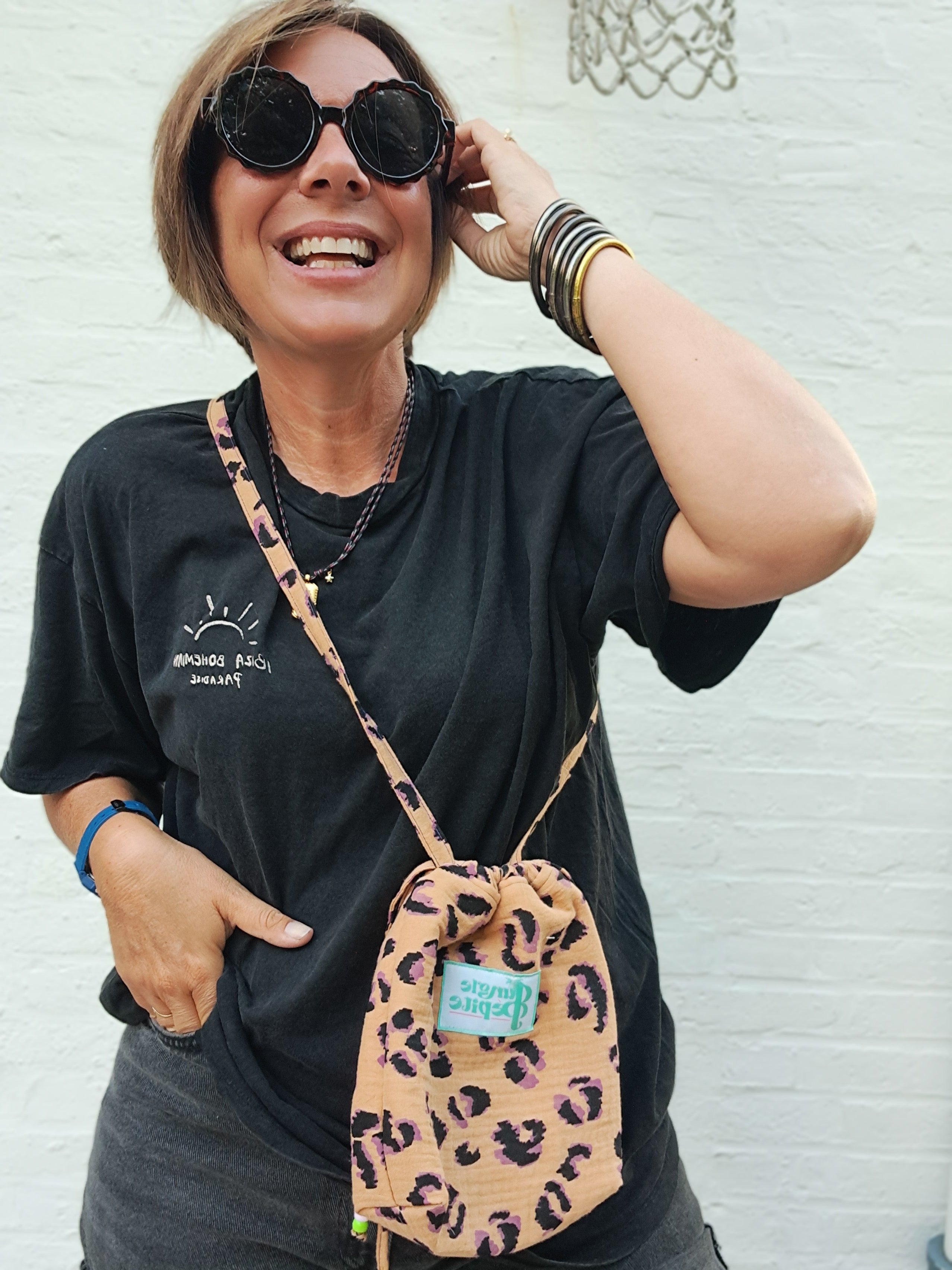 Sac bourse leopard