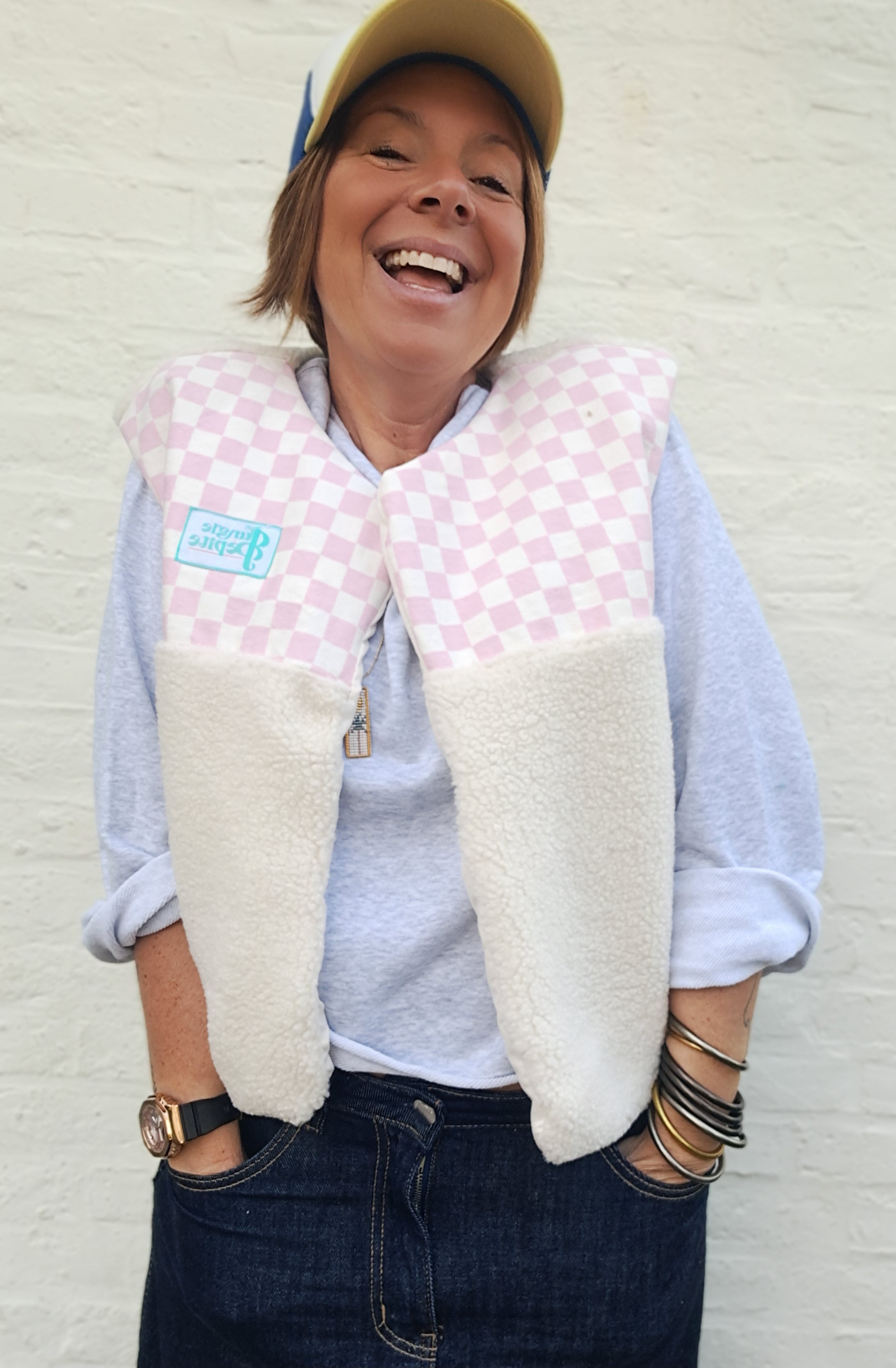 Gilet Damier - Rose