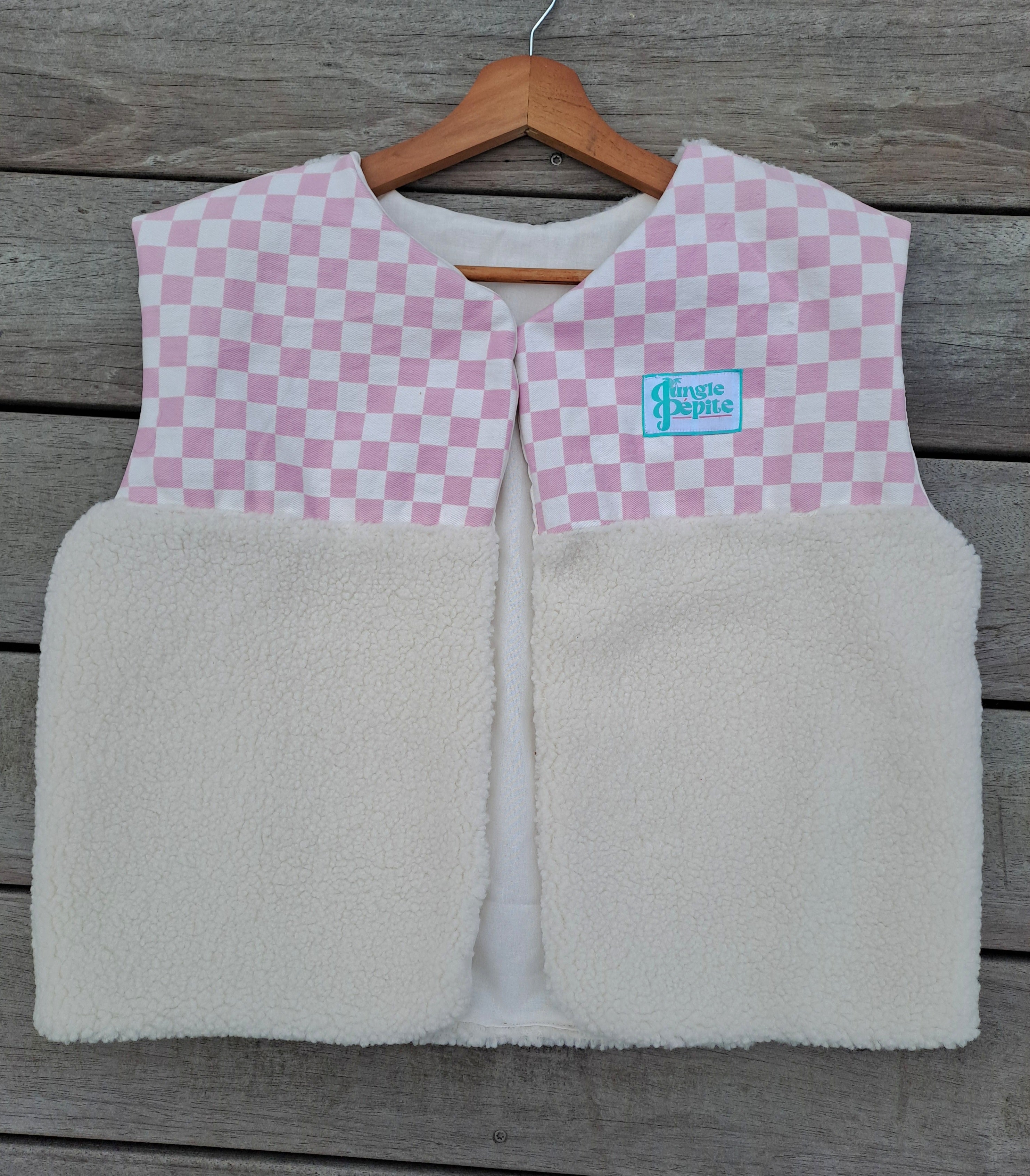 Gilet Damier - Rose