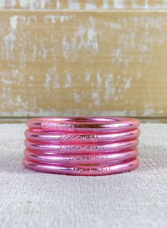 Bracelet Bouddhiste Mantra épais - Light Pink