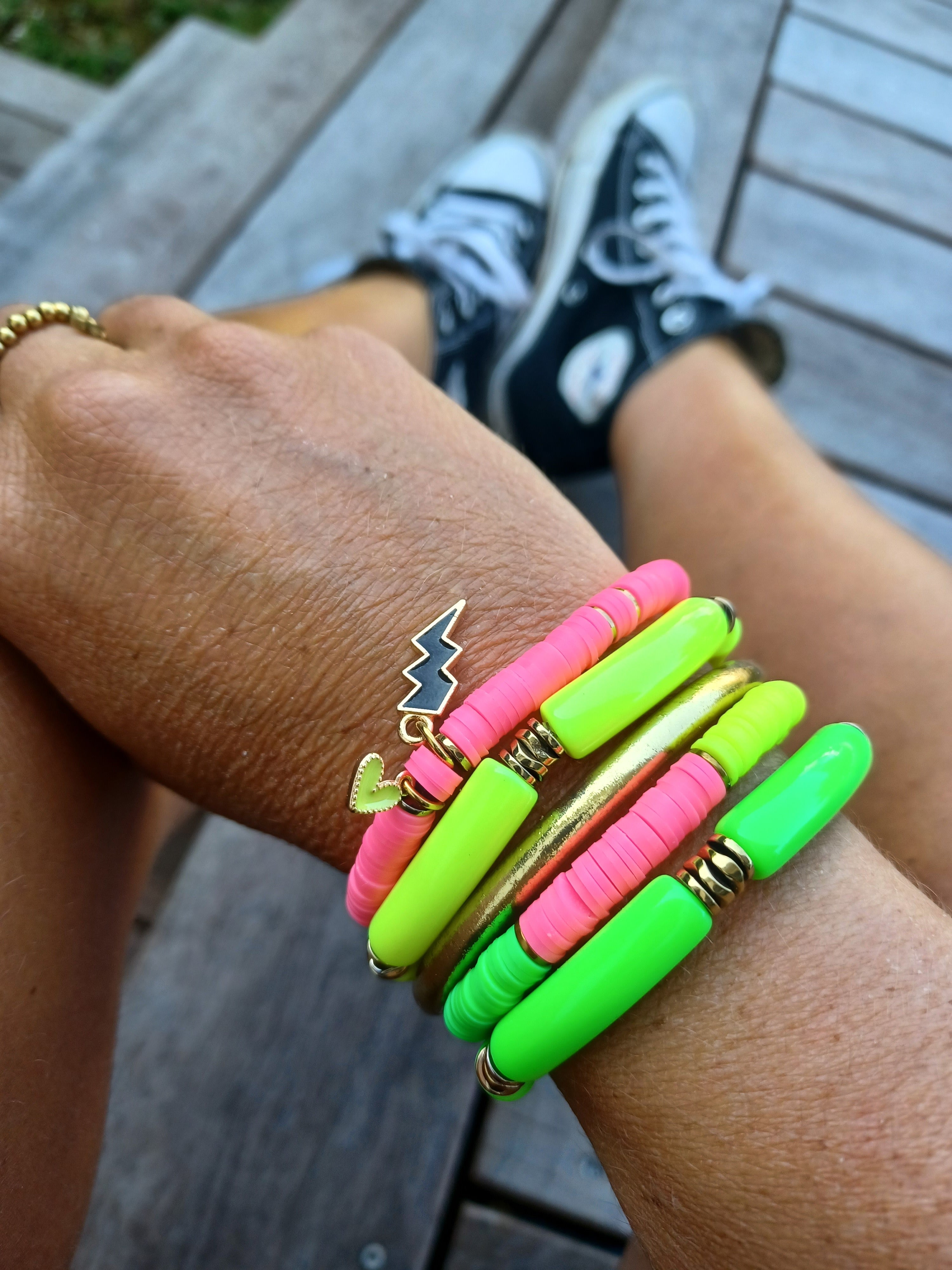Bracelet Flash Heart - Rose Fluo