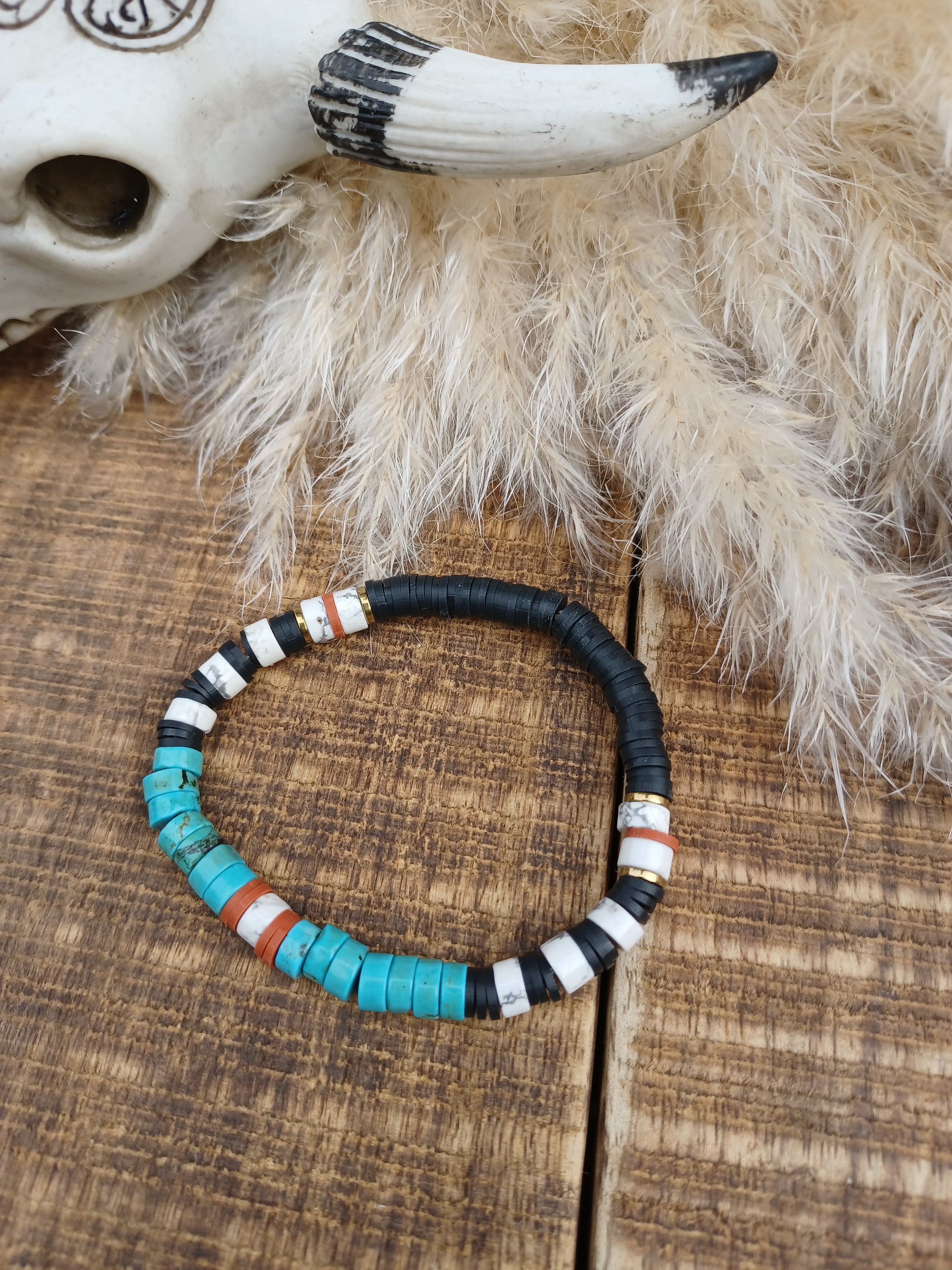 Bracelet Navajo -Noir / Turquoise