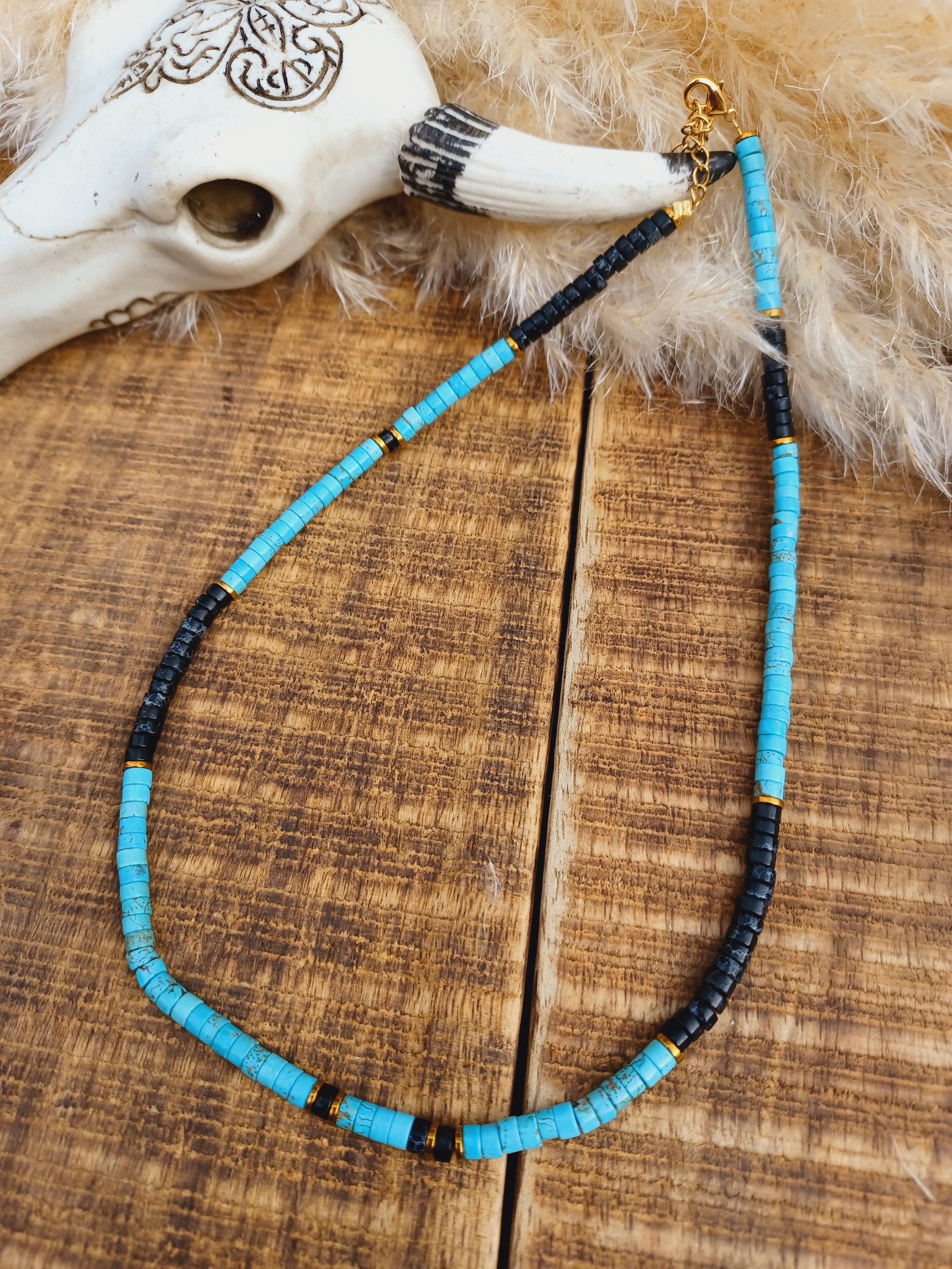 Collier Omaha - Noir/Turquoise